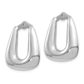 14K White Gold Polished Earring Jackets with Rhodium Finish Elegant Enhancers
